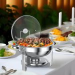 Chafing Dishes for Buffet Set: Chafers for Catering - Round Chafing Dish Buffet Set with Lids | Chafers and Buffet Warmers Sets | Serving Food Warmer | Chafers Servers Sets