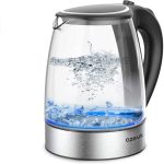 Brand Glass Electric Kettles for Boiling Water: Tea Water Heater Electric Kettle Fast Boiler 2L, Electric Teapot with Auto Shut Off, Boil-Dry Protection, BPA-Free Borosilicate Glass and Stainless Steel