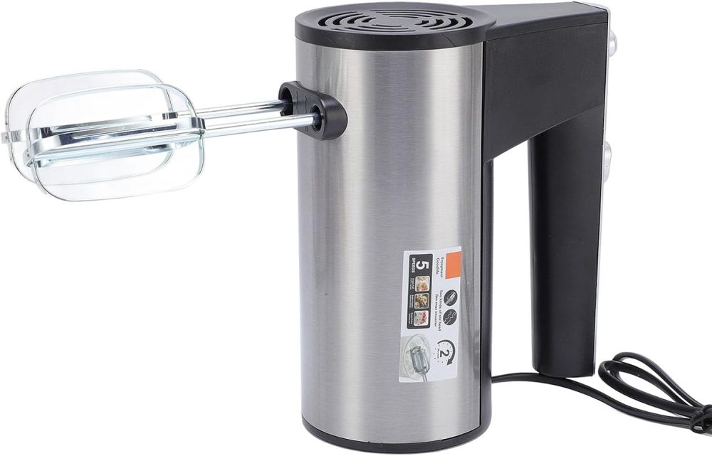 Electric Hand Mixer Ergonomic Handle 5 Speed Low Noise Kitchen Handheld Mixer for Cooking Baking Cakes