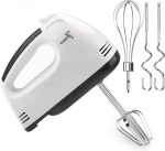 Hand Mixer, 7 Speed Electric Cake Whisk, Food Mixer Turbo Boost with 5 Stainless Steel Accessories, Food Beaters for Cake Bread