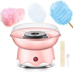 Cotton Candy Machine for Kids, Candy Floss Machine, Portable Mini Electric Cotton Candy Maker for Home, Birthday, Family, Party, Christmas Gift, Includes 10 Bamboo Sticks, Sugar Scoop