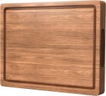 Wood Cutting Boards for Kitchen, Butcher Block with Deep Juice Grooves, Non-Slip Handle, Reversible Chopping Board for Meat, Cheese, Vegetables