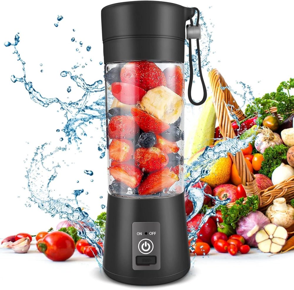 Portable Blender, Personal Size for Shakes and Smoothies with 6 Ultra Sharp Blades, Mini Blender USB Rechargeable Magnetic for Travel, Picnic, Office, Gym